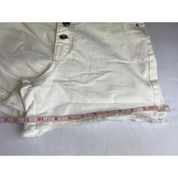 J. Crew Women's Cut-Off Button Fly White Denim Short High Rise 98% Cotton Sz 25 - Picture 9 of 13